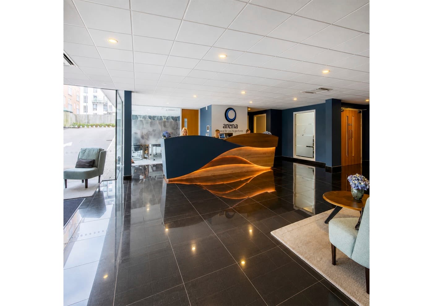 Reception at the PhysiPro Farnborough Physiotherapy clinic